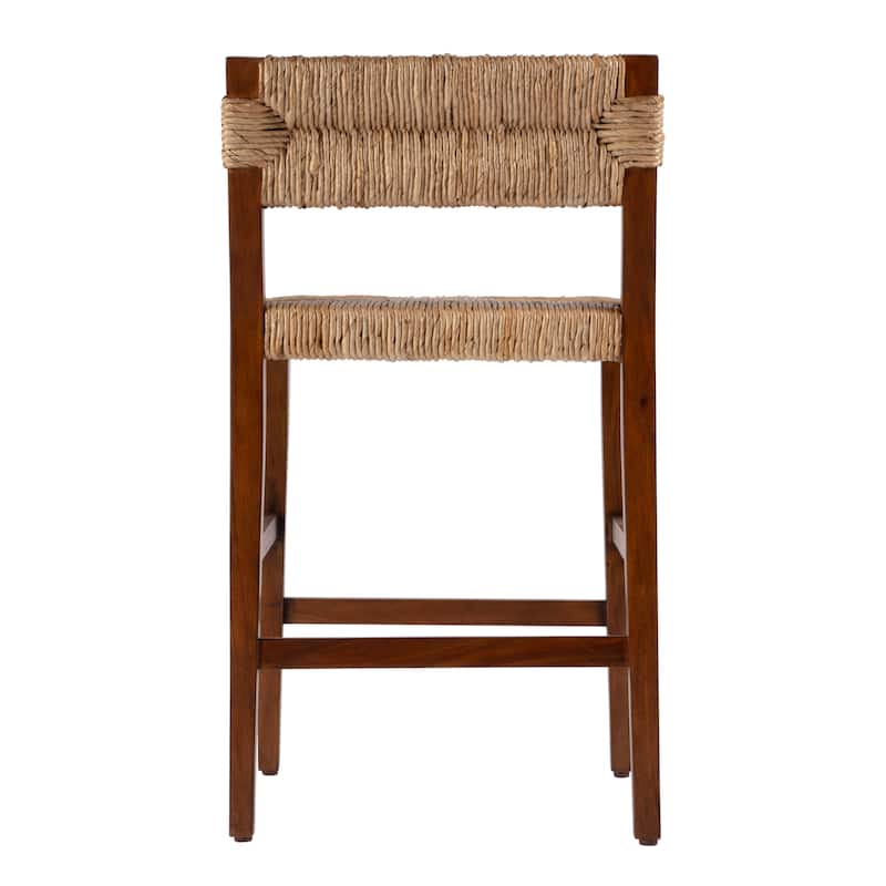 Valencia 25 in. Seat Height Woven Counter Stool with Back