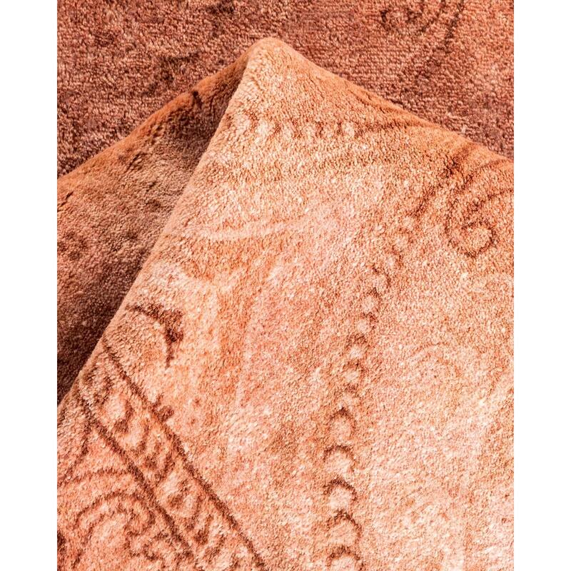 Overton Hand Knotted Wool Vintage Inspired Modern Contemporary Overdyed Pink Area Rug - 3' 1" x 5' 1"