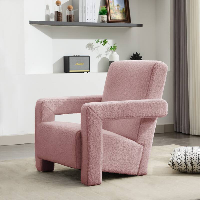 Sherpa Adirondack Chair for Living Room, Upholstered Accent Chair