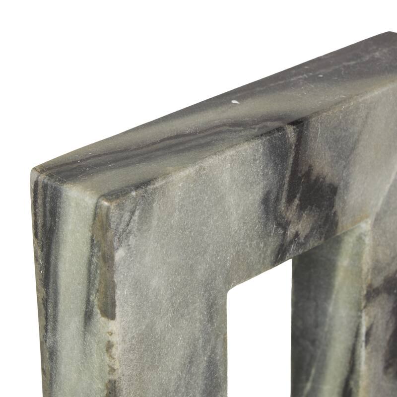 Marble Abstract Square Arch Sculpture with Varying Sizes - Set of 3 White or Black - Roche River Decor
