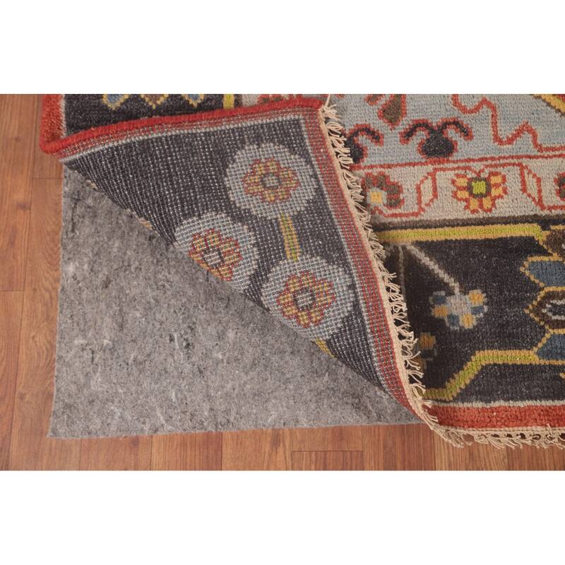 Orange Geometric Heriz Serapi Area Rug Handmade Wool Carpet - 7'11"x 9'8"