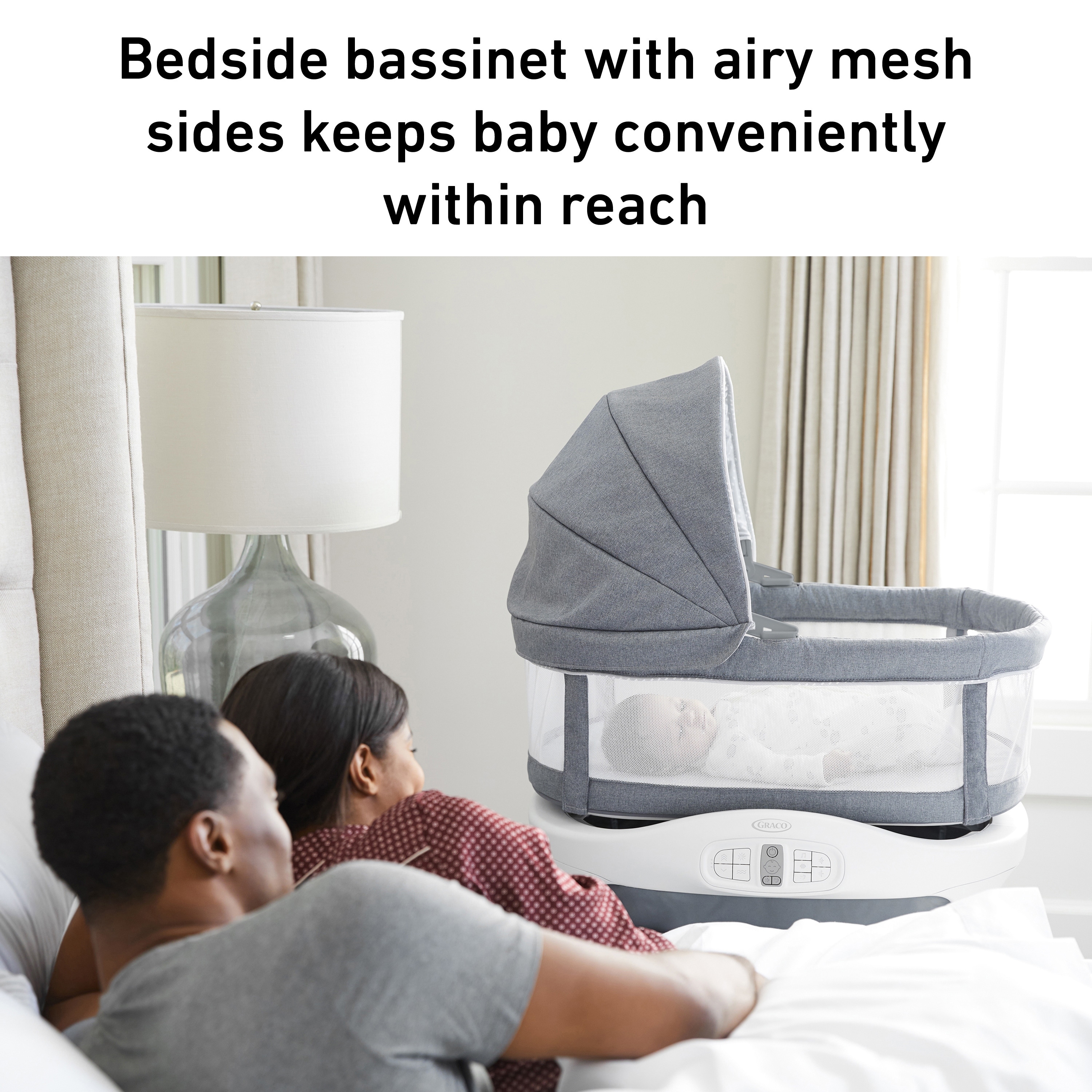 Graco Sense2Snooze Bassinet with Cry Detection Technology, Roma