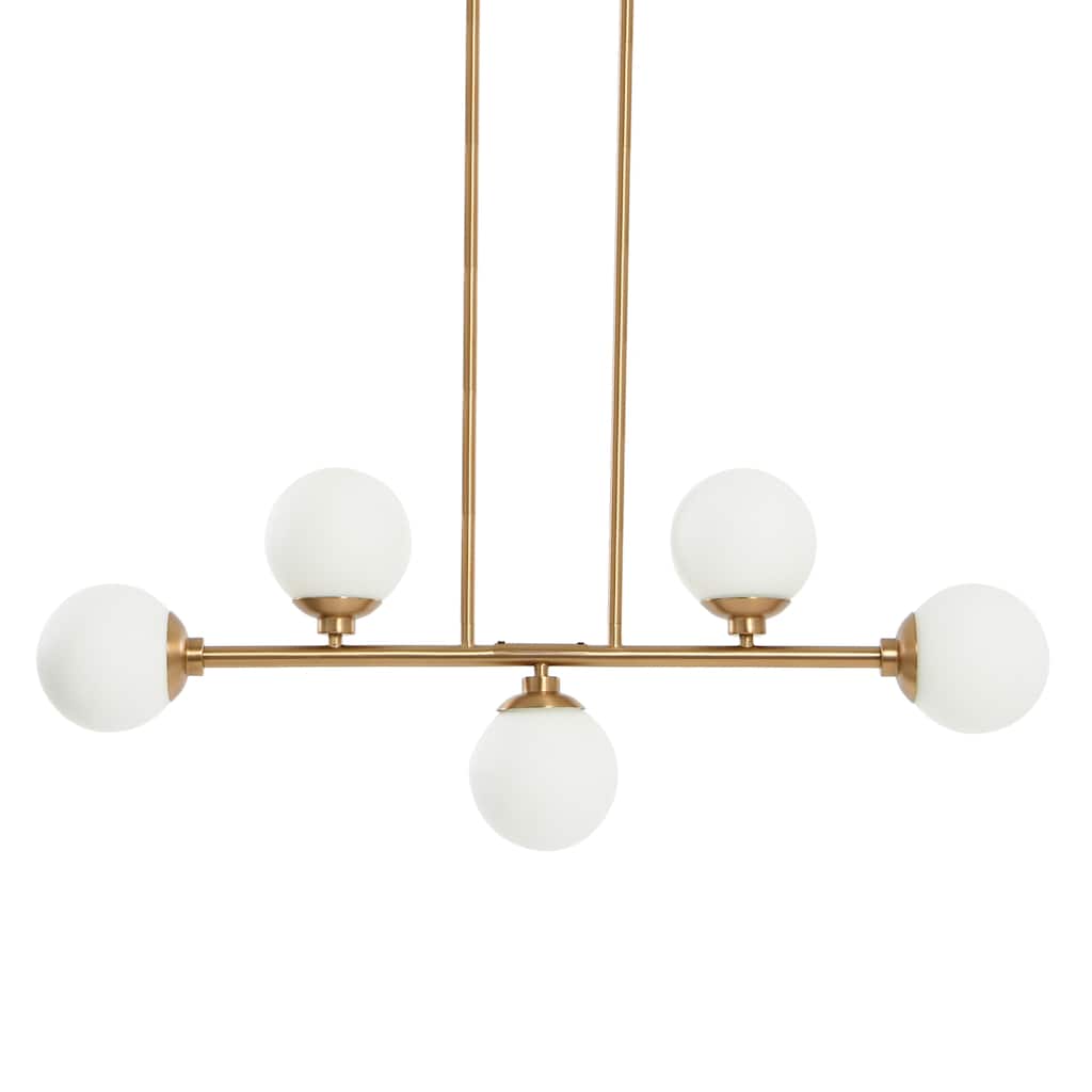 Robert Stevenson Lighting Lorne - Metal and Frosted Glass Chandelier
