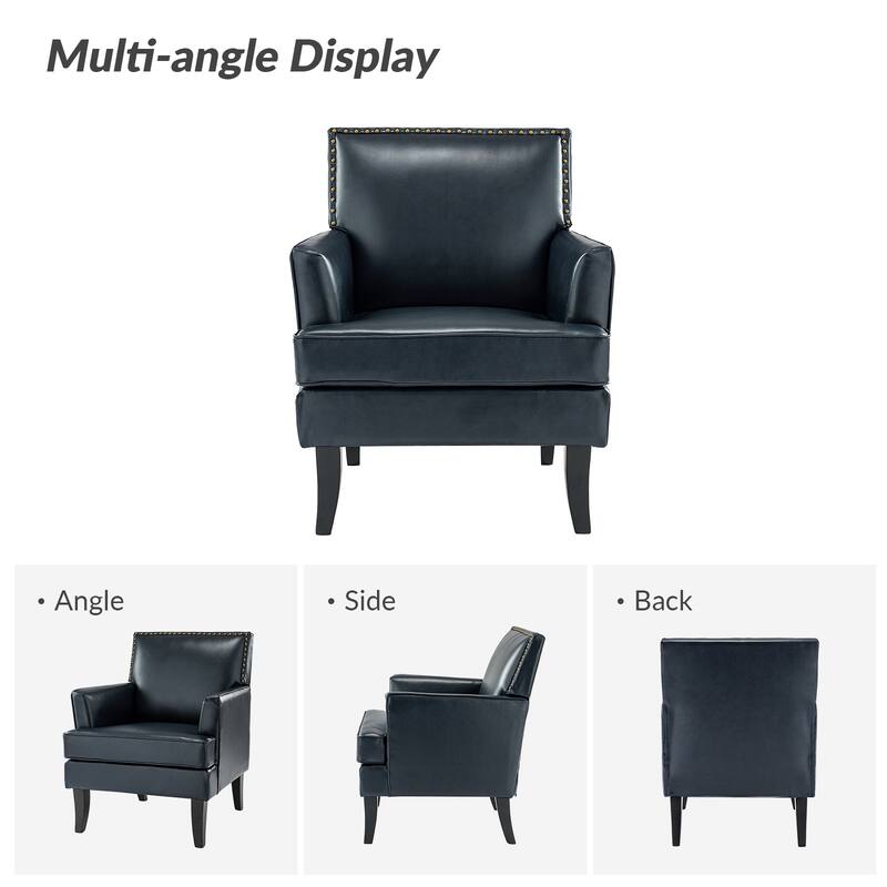 Nileus Contemporary and Classic Polyester Accent Chair with Solid Wooden Legs by HULALA HOME
