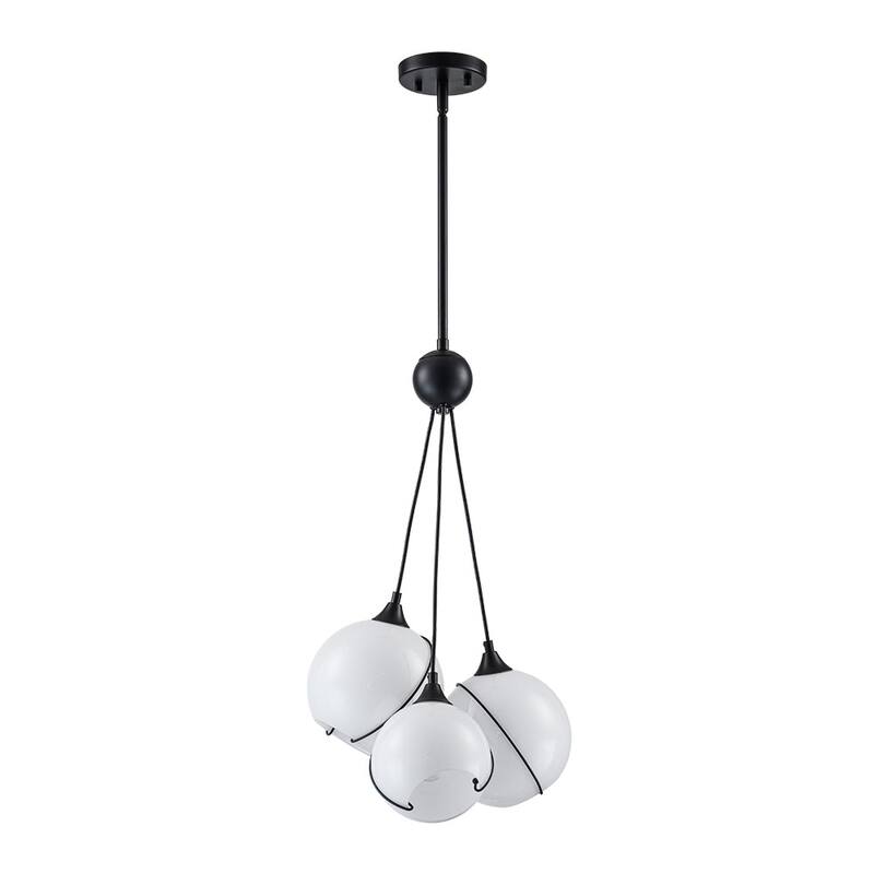 Classic Elegant Milky White Glass Globe Cluster Chandelier