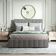 preview thumbnail 2 of 10, Full Size Upholstered Platform Bed with a Hydraulic Storage System, Gray