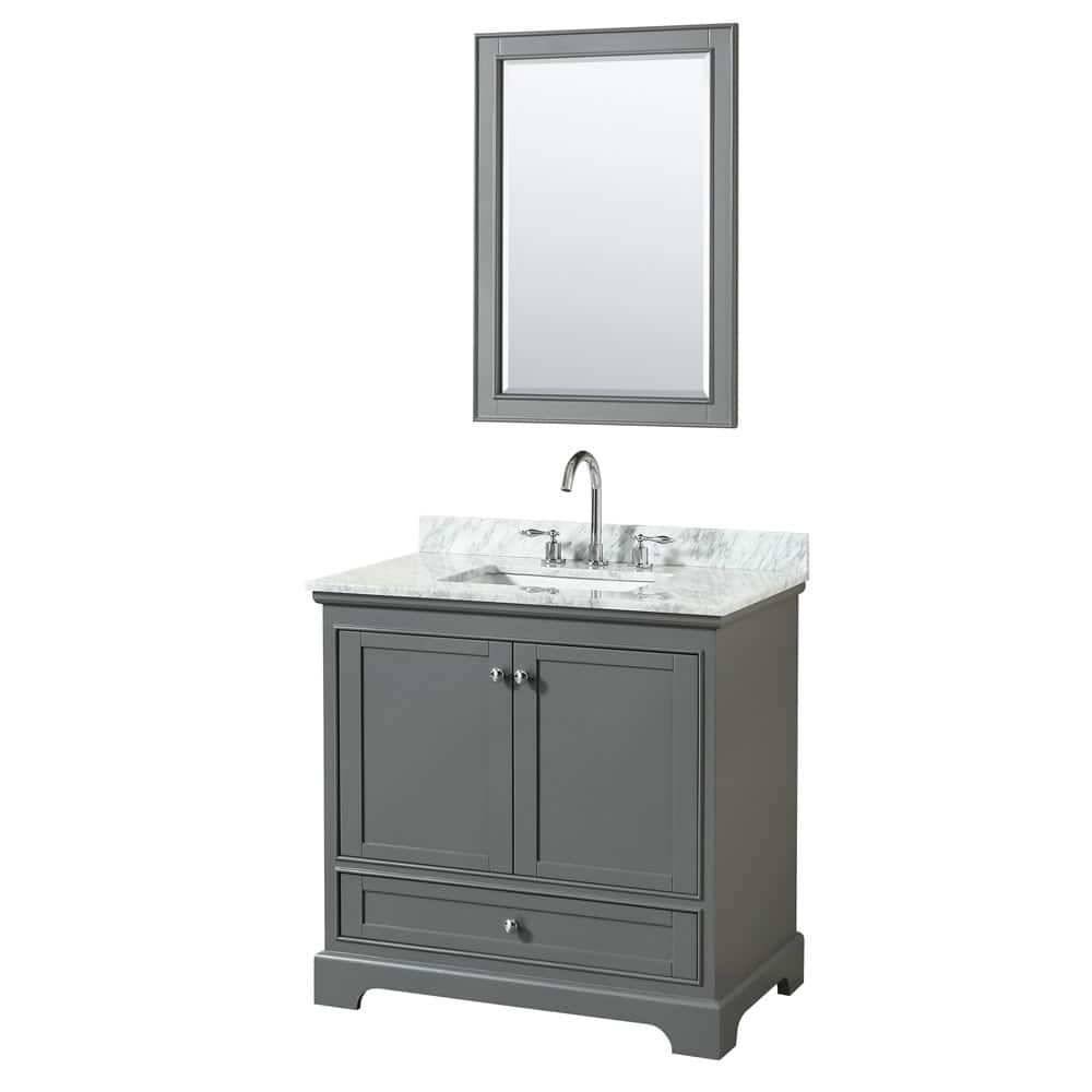 Wyndham Collection Deborah 36" Free Standing Single Vanity Set with