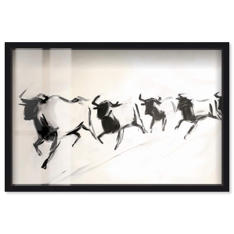 Bovine II Shadowbox by Art Remedy - Black - 24" x 16"