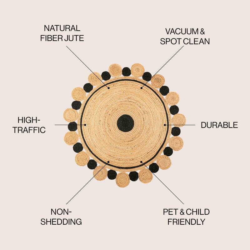 JONATHAN Y Harmony Geometric Jute Circle Area Rug