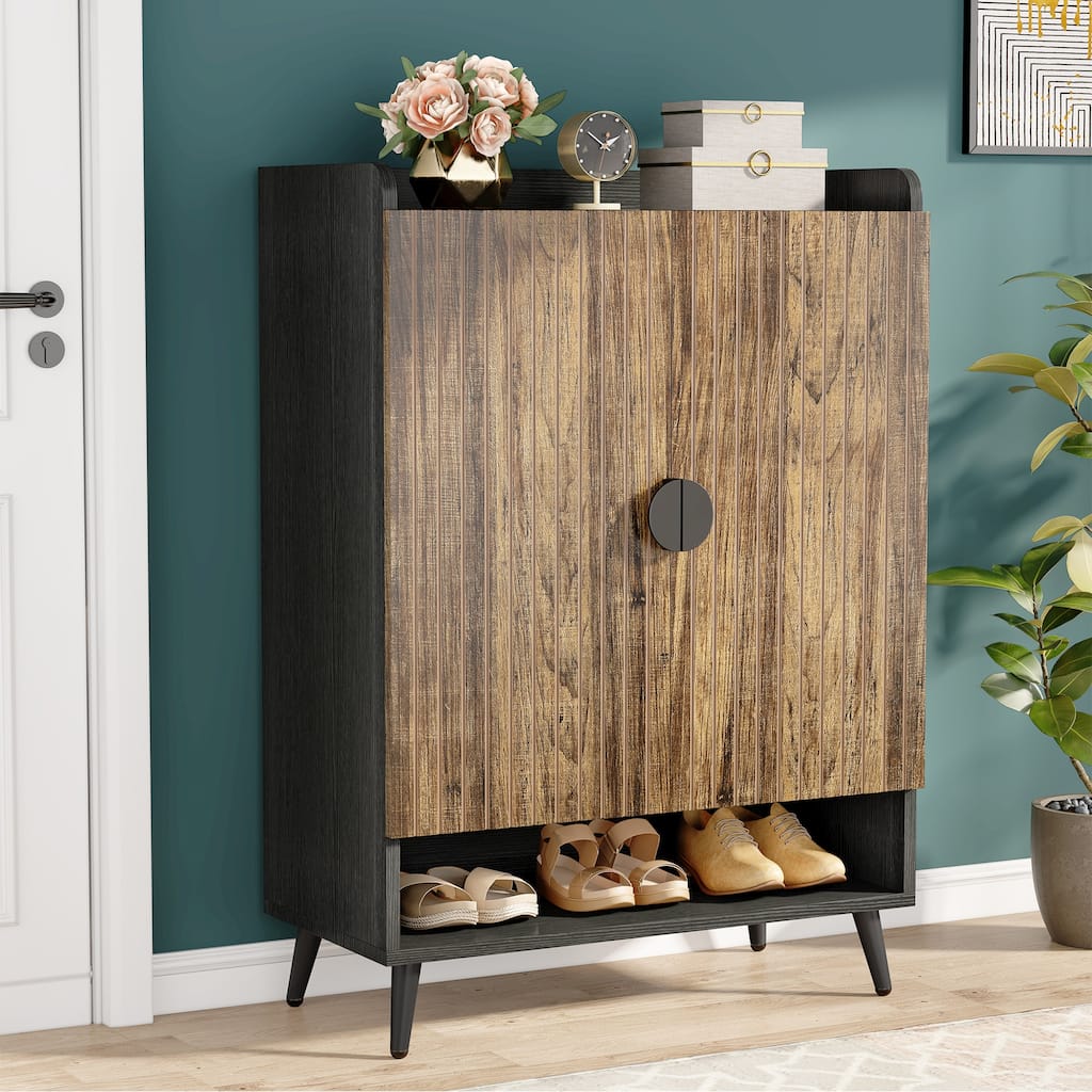 7-tier Shoe Storage Cabinet with Doors, Shoe Organizer Rack for Entryway, Bedroom, Living Room