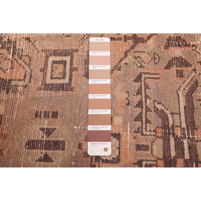 ECARPETGALLERY Hand-knotted Antalya Vintage Brown Wool Rug - 3'5 x 13'5