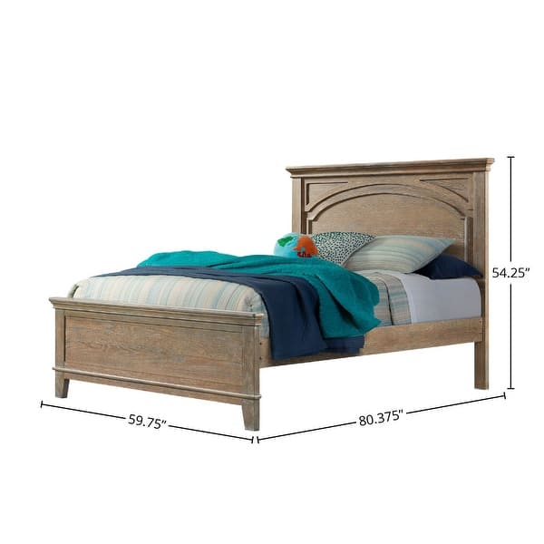 Leland Traditional Wood Complete Full Bed, Sandwash Gray