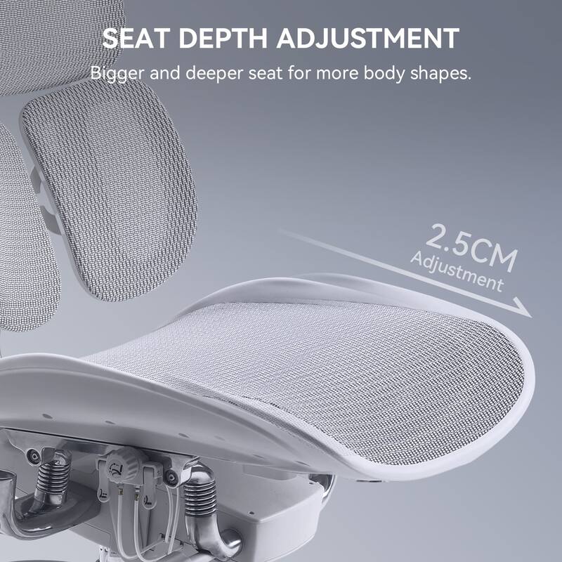 SIHOO Doro S300-White Ergonomic Office Chair- Lumbar Two-piece Dynamic Support