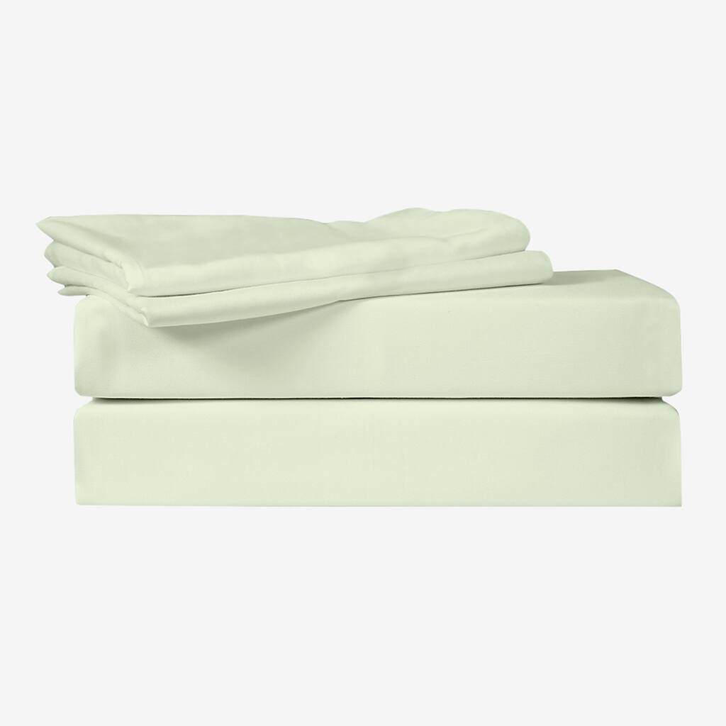 400 TC Super Fine 100pct Egyptian Cotton Sateen Solid Sheet Set