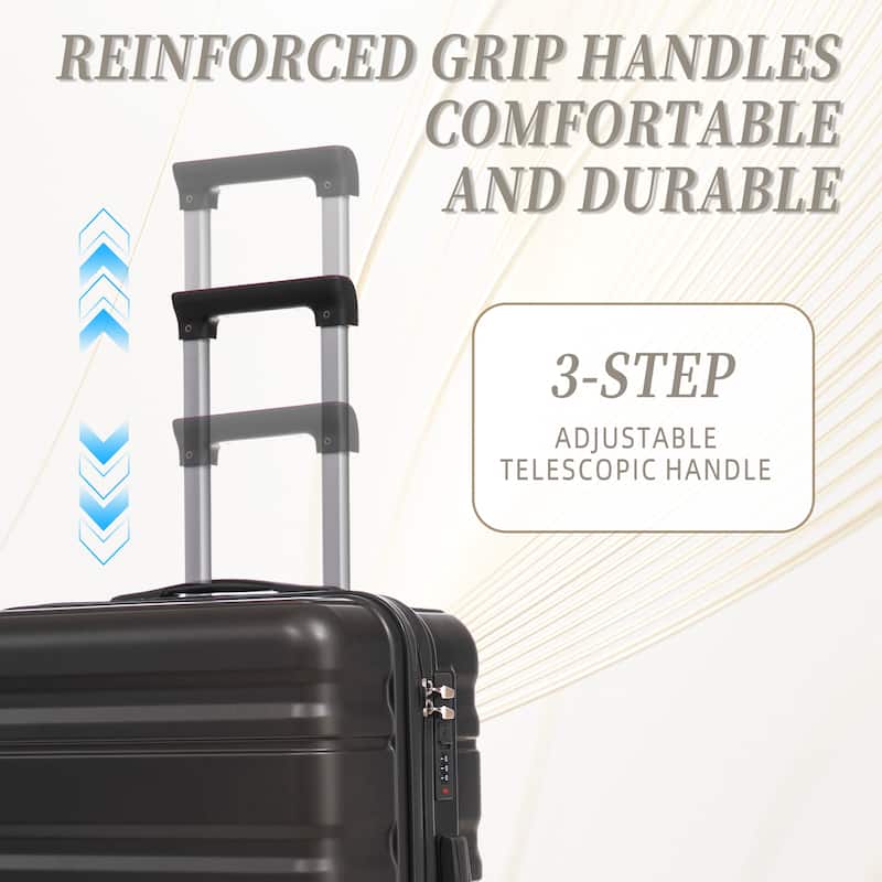 3PCS ABS Carry on Suitcase with Combination Lock