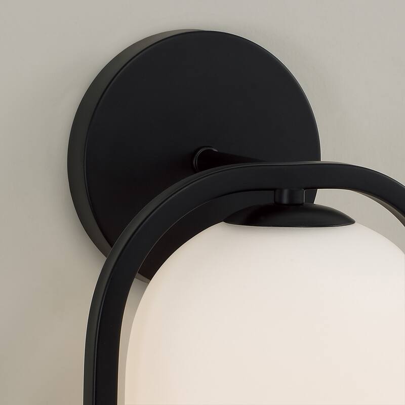 7.5" W X 14" H 1-Light Capsule Sconce with Soft White Glass - 7.75"W x 14"H x 7"E
