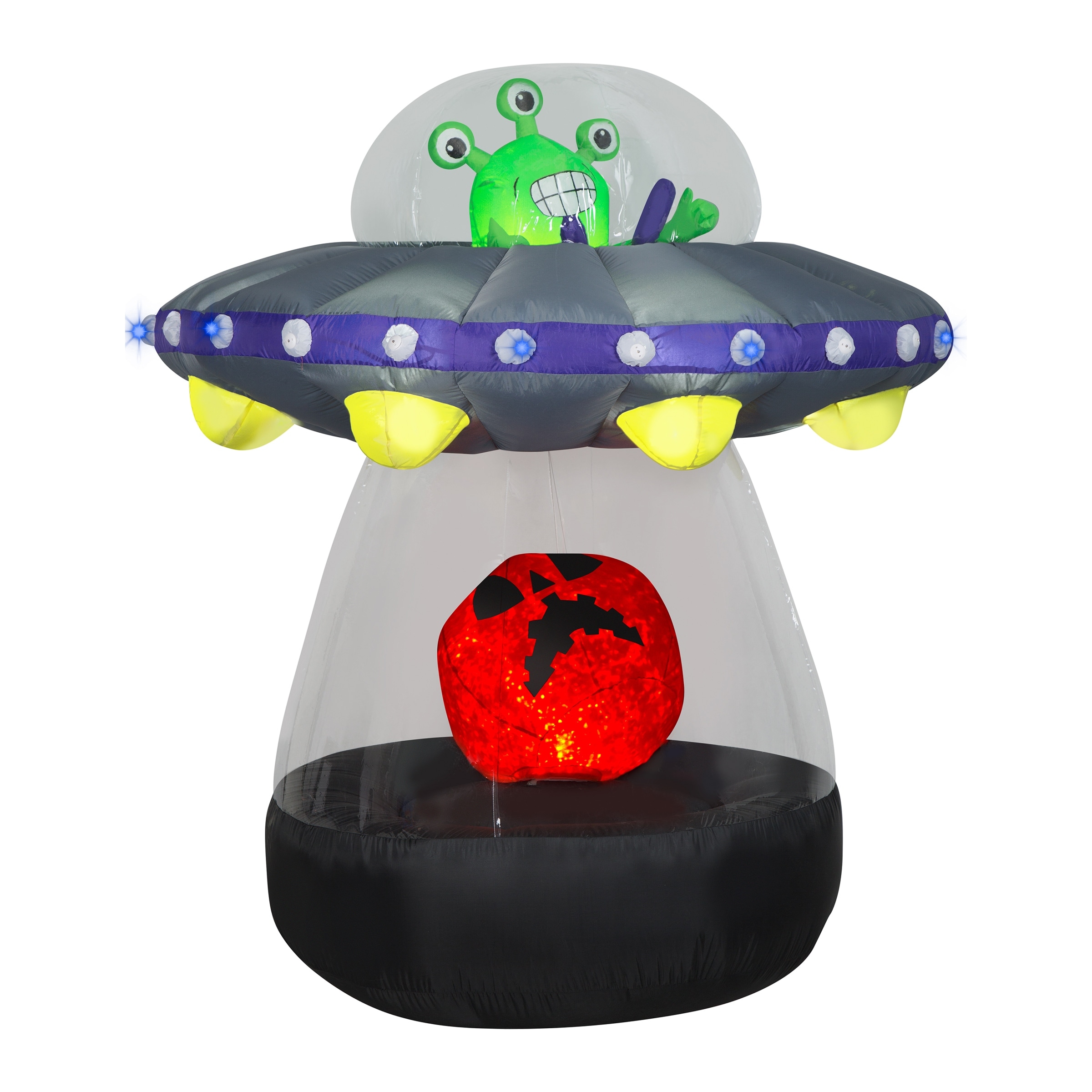 National Tree Company Halloween Inflatable Decoration, Multi, Animated Alien Spacecraft, LED Lights, Plug In, 6 Feet - 6 ft