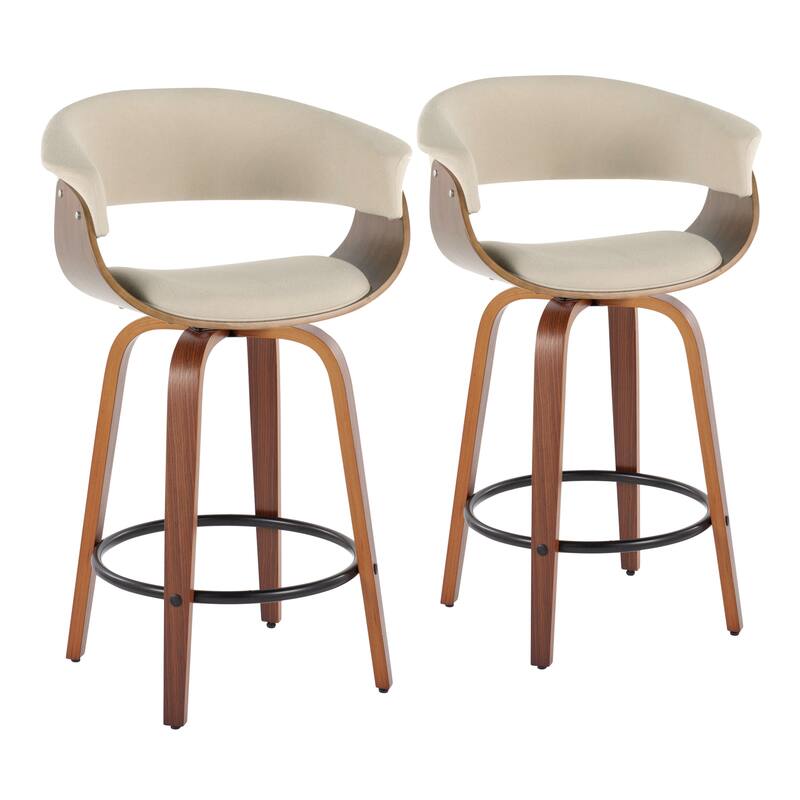 Carson Carrington Sauda 26" Fixed-Height Counter Stool with Bent Wood Legs (Set of 2)
