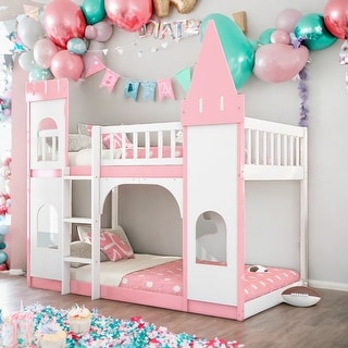 Twin Over Twin Bunk Bed with Ladder and Solid Construction for Bedroom