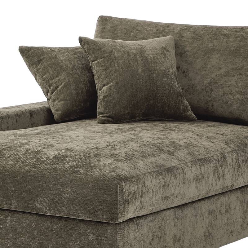 40.8"W Modern Chenille Upholstered Chaise Lounge with Pillow