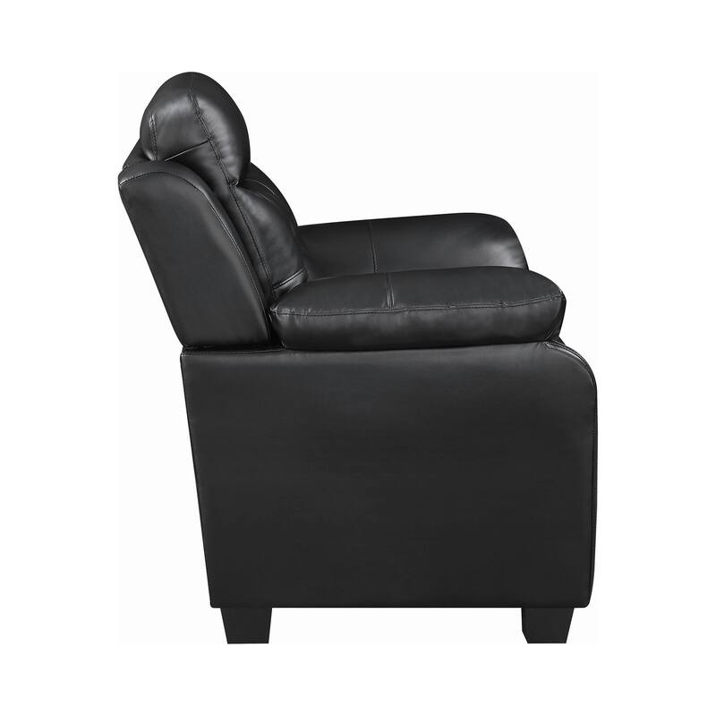 Upholstered Sofa with Tufted in Black Finish