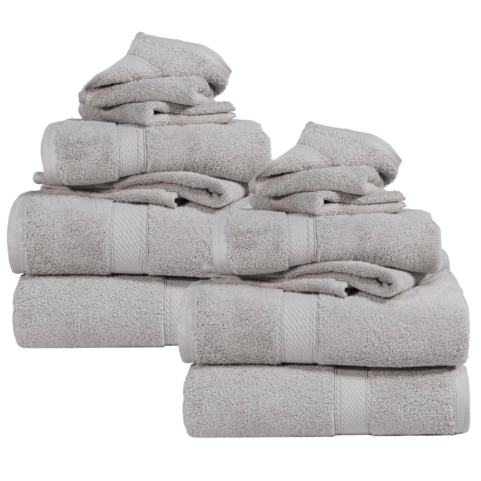 Blue Nile Mills Assorted 12-Piece Towel Set, Hotel Quality Ultra-Plush Egyptian Cotton Towels
