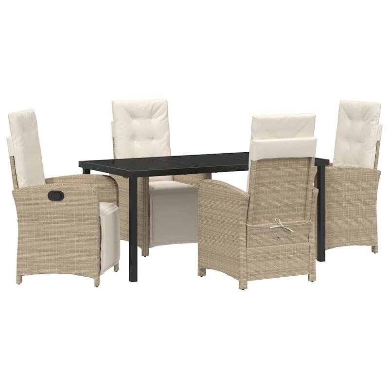vidaXL Garden Dining Set with Cushion Poly Rattan
