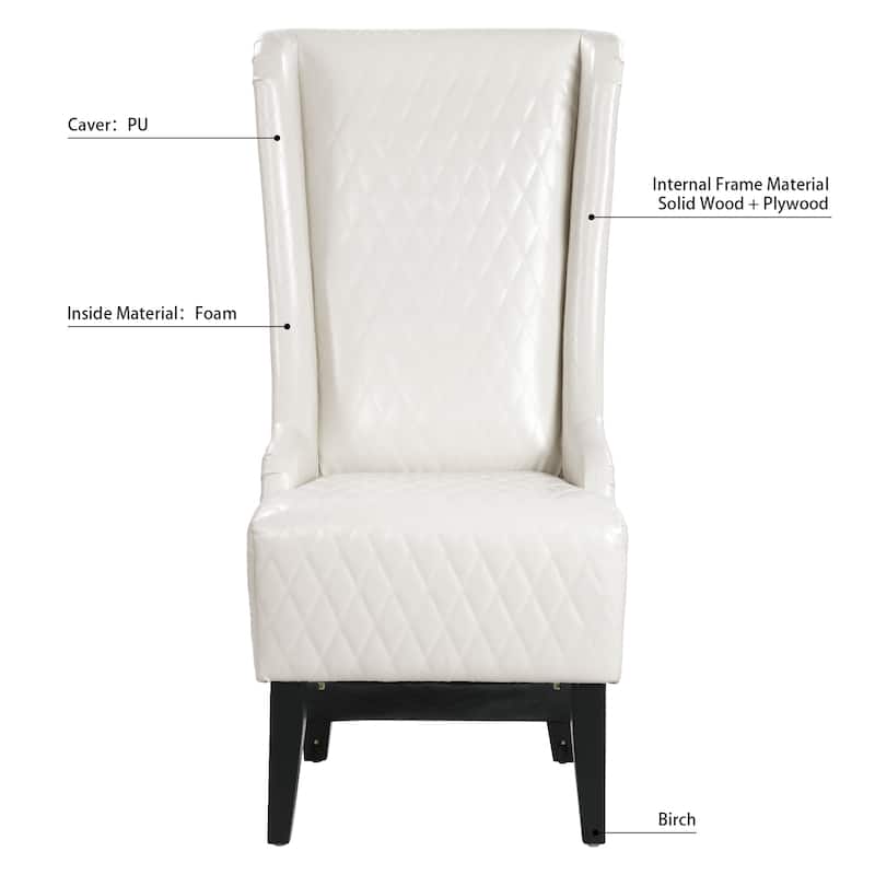 Modern 23.03" High Back Upholstered Accent Chair with Solid Wood Frame