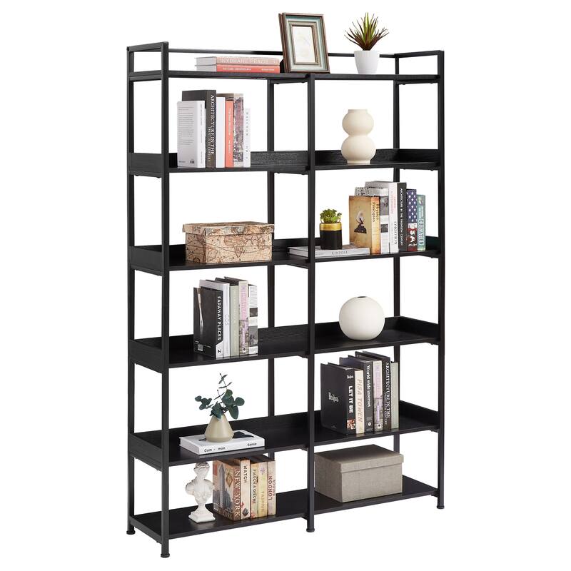 70.8 Inch Round Bookcase Bookshelf,Display Shelf,Two Drawers,Gold Frame