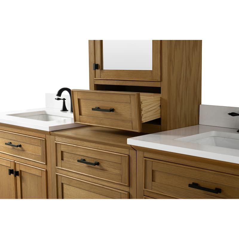 Milano 84" Double Sink Bathroom Vanity Modular Set