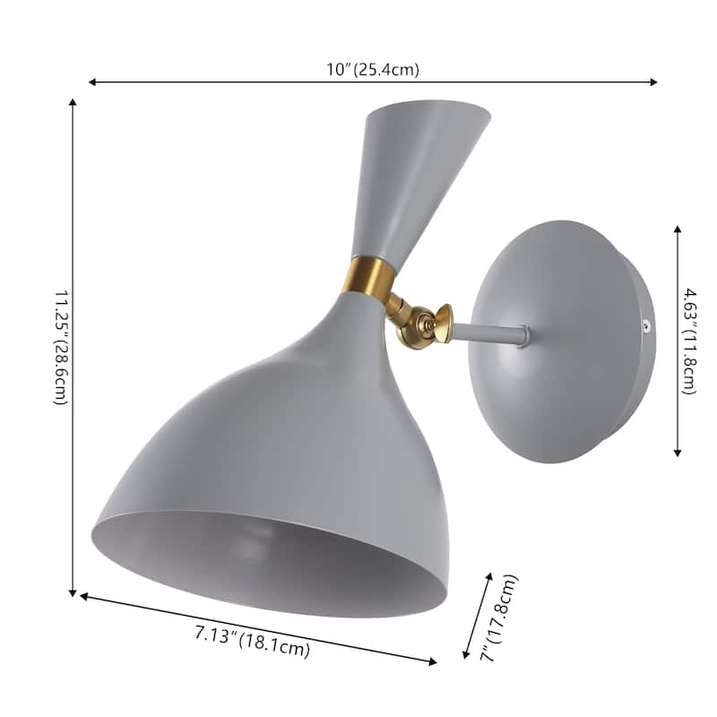 Josef 10" Iron Retro LED Wall Sconce, Black by JONATHAN Y - One