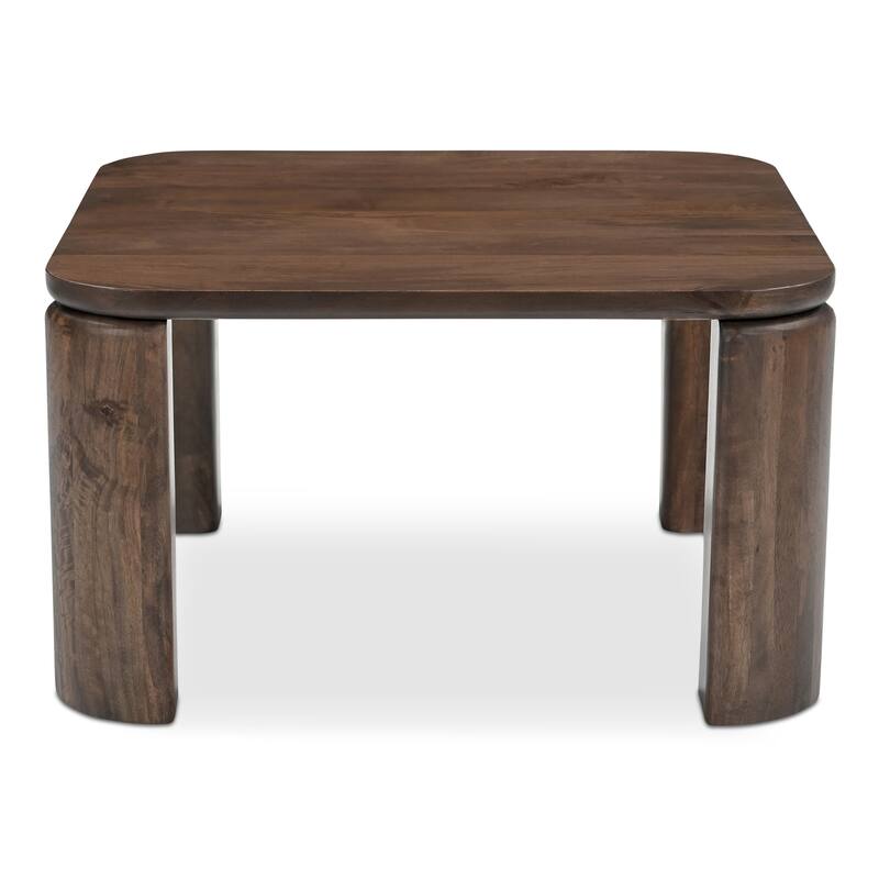 NADAAL STUDIOS Sylvessa Nesting Coffee Tables, Solid Mango Wood, Rounded Square Shape, Brown