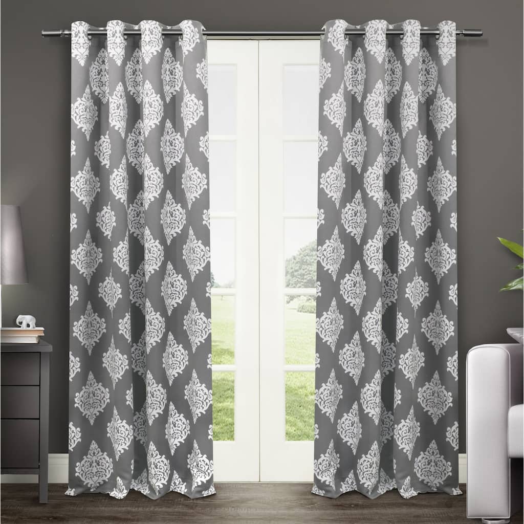 Gracewood Hollow Corine Medallion Pattern Blackout Curtain Panel Pair