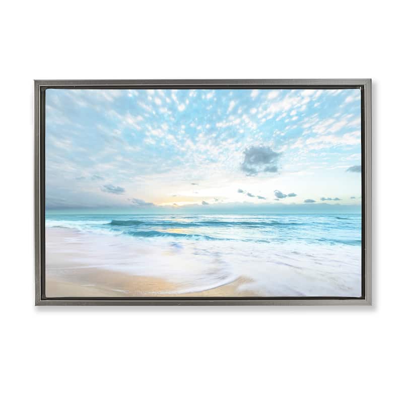 Stupell Sun Bleached Ocean Shore Framed Floater Canvas Wall Art Design By Danita Delimont - 31 x 21 - Grey