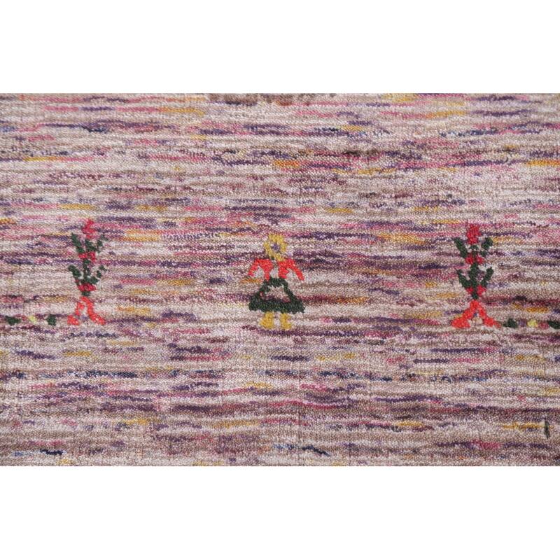 Gabbeh Indian Area Rug Hand-Knotted Tribal Wool Carpet - 8'0"x 9'11"