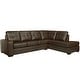 preview thumbnail 12 of 45, Liam Top Grain Leather Tufted Sectional Chaise Sofa Chocolate Brown - Right Facing