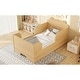 preview thumbnail 38 of 43, Roomfitters Bear-Shaped Toddler Floor Bed, Wood Cot with Safety Guardrails, Modern Montessori Low Profile Kids Bed Natural