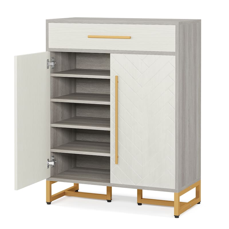20-Pair Shoe Storage Cabinet with Drawer for Entryway - 31.5"L x 15.75"W x 39.37"H