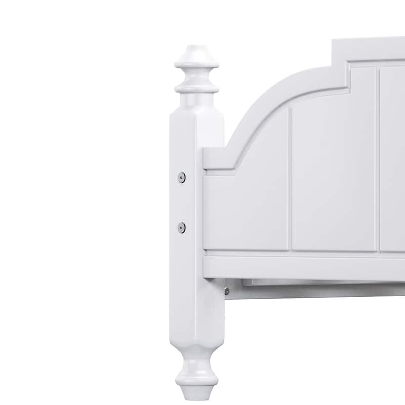 Full Size Wooden Platform Bed with Headboard Slats Support and No Box Spring Required