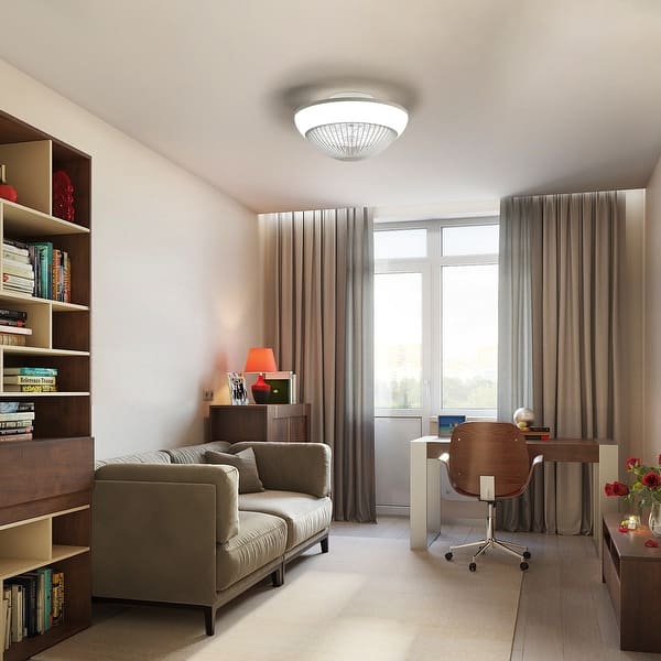 15 Inch RGB Dimmable Led Enclosed Ceiling Fan with Light - White - Bed ...