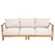 preview thumbnail 2 of 17, Christopher Knight Home - Outdoor Acacia Wood 3-Seater Sofa with Cushions