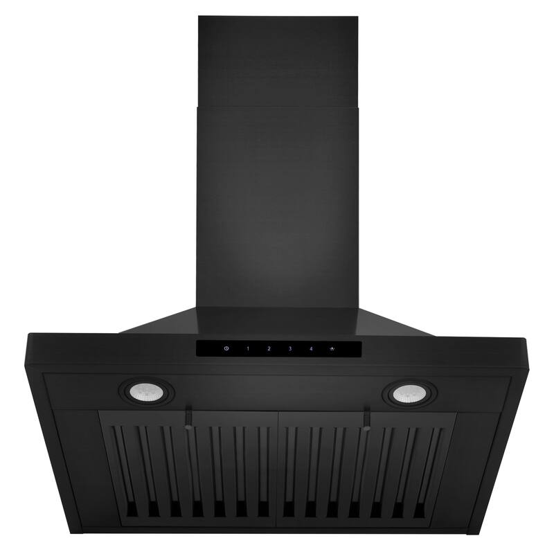ZLINE Convertible Wall Mount Range Hood in Black Stainless Steel with