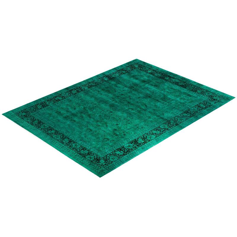 Contemporary Overdyed Wool Hand Knotted Area Rug - 10' 1" x 13' 6"