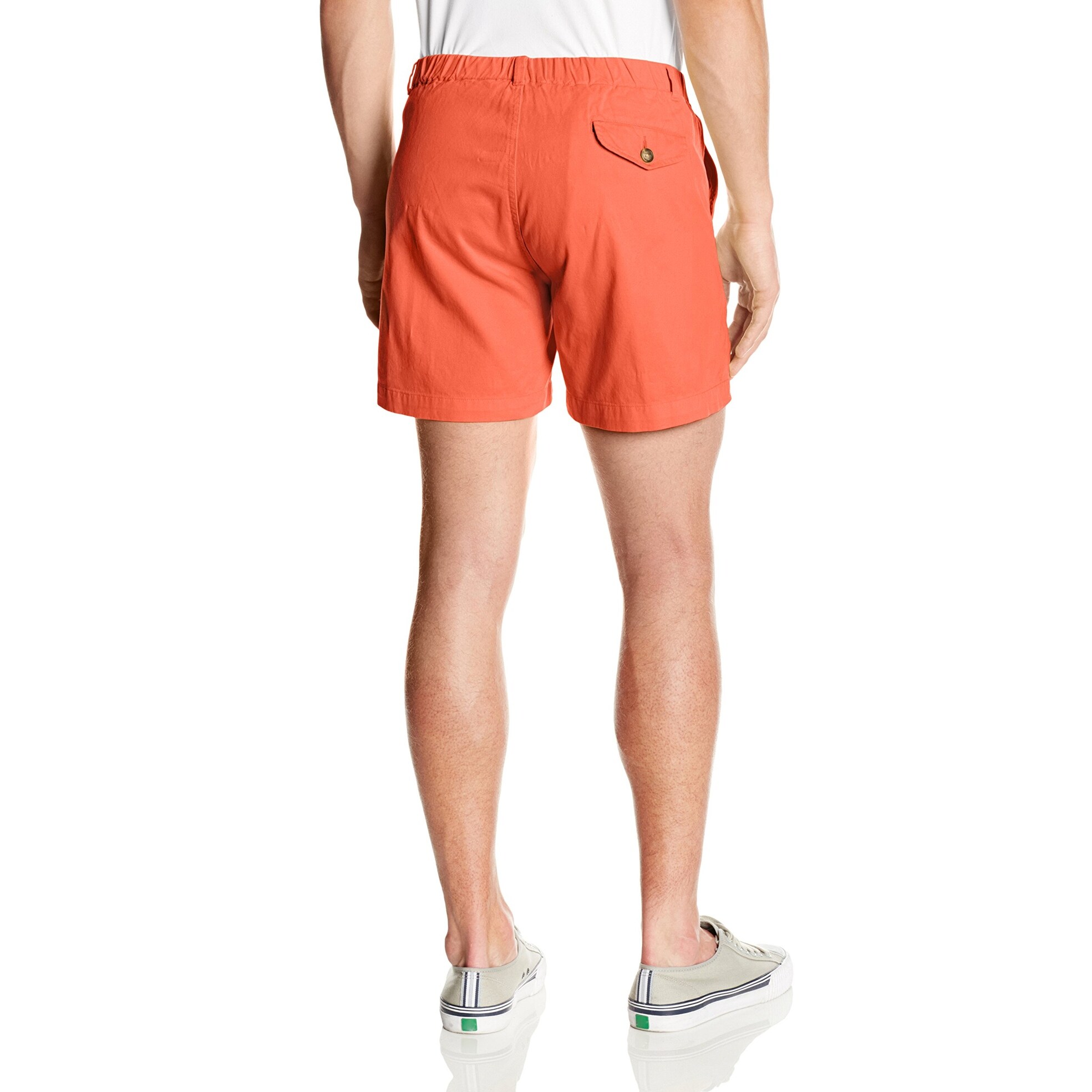 mens elastic waist twill shorts