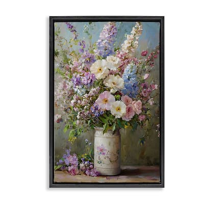 Stupell Flowers in Southern Country Vase Framed Floater Canvas Wall Art Design By Franklyn Gregory