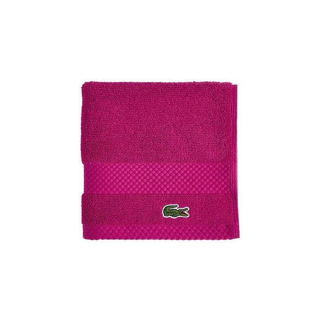 Lacoste Heritage Supima 100% Cotton Bath Towel, Hand Towel, Wash Cloth, and Bath Sheet - Magenta - Wash Cloth