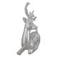preview thumbnail 2 of 2, 10" Metallic Silver Sitting Reindeer Christmas Tabletop Decor