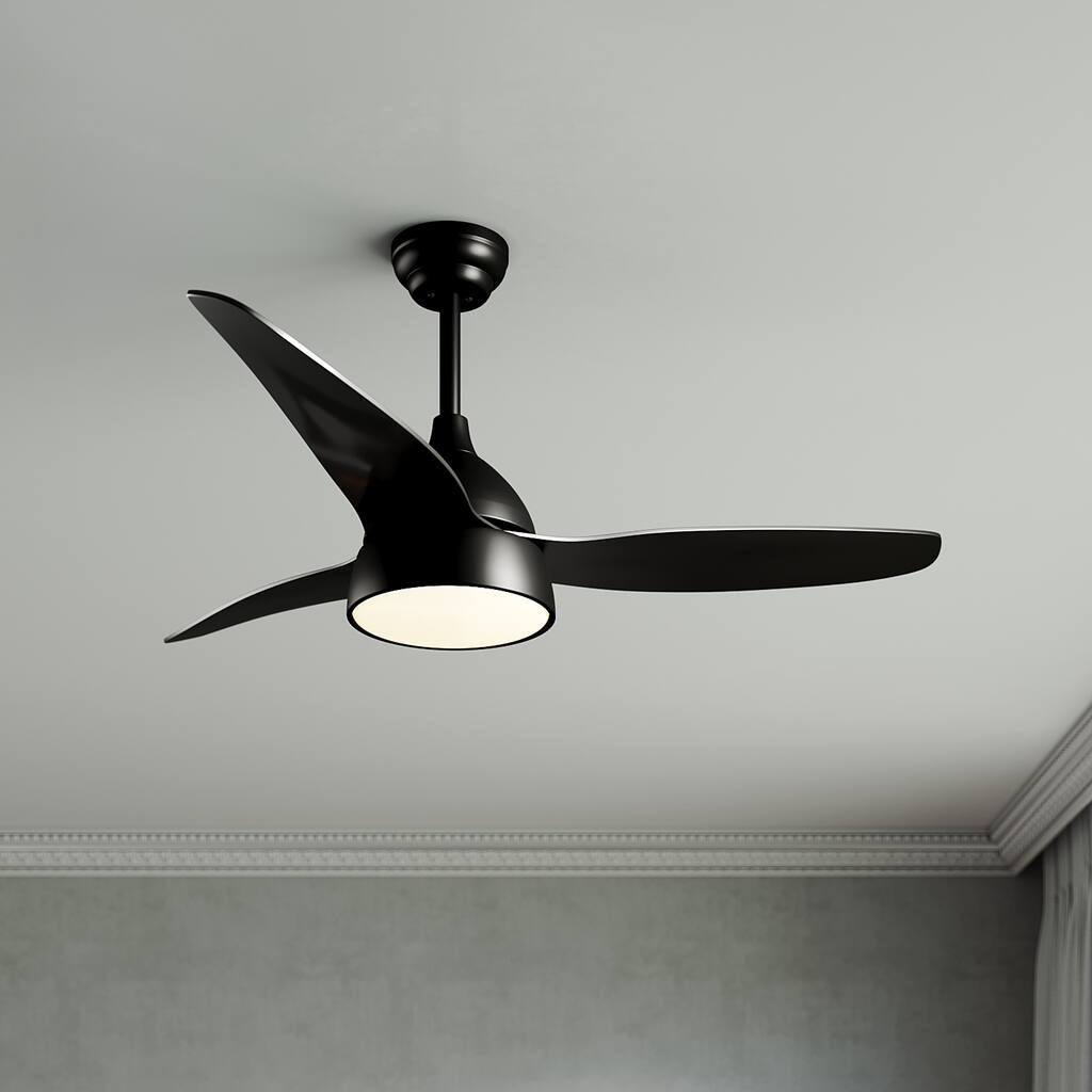 Elegant 52'' Ceiling Fan 3 Reversible Blades with Remote Control Black