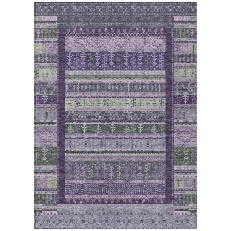 Machine Washable Indoor/Outdoor Global Kilim Chantille Rug