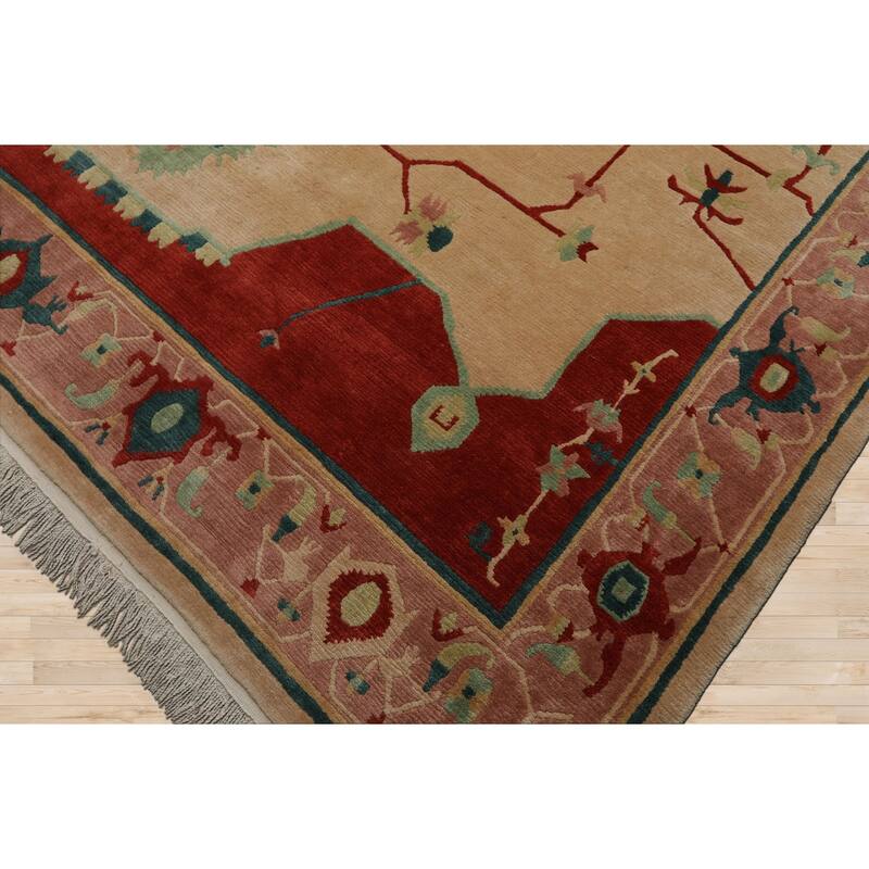 9x12 Hand Knotted Wool Ivory Tibetan Crafts Plush Pile Tufenkiaan Rug - 9' x 12'